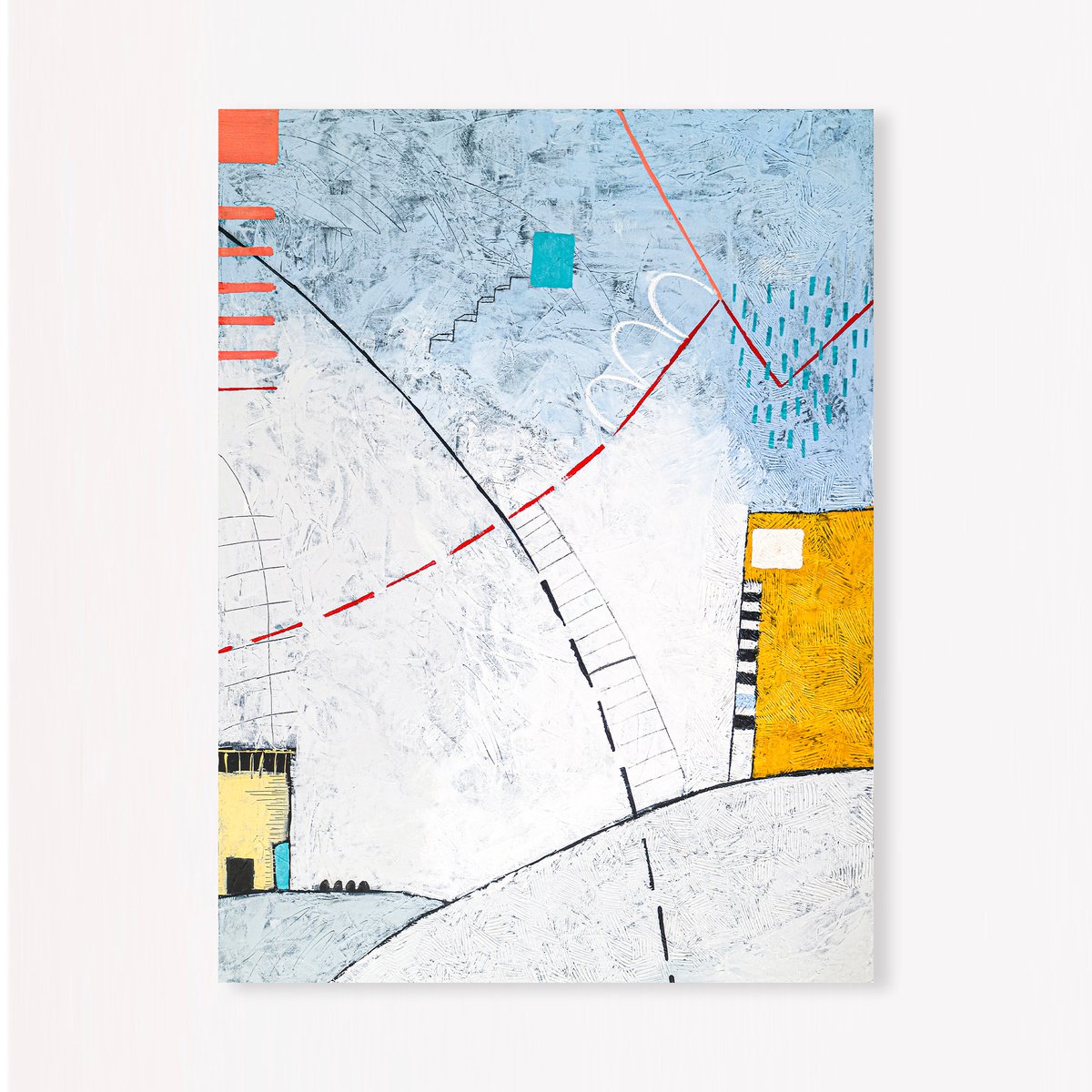 Abstract Acrylic Painting By Hyunah Kim, 36 X 48, Domus, Original Artwork