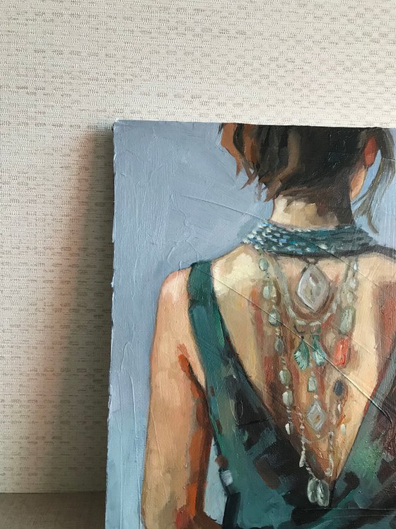 Woman from back  22x22cm