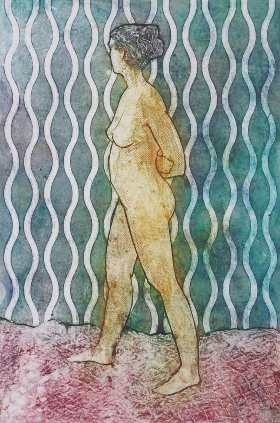 Standing female nude varied edition print of 6