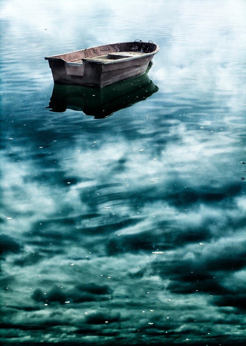 Green Boat on a Deep Tide by Christopher West