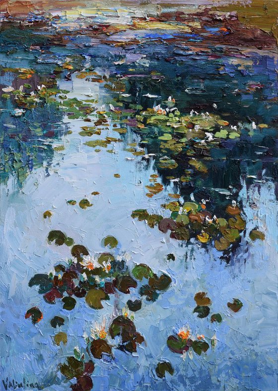 Water Lily Pond - Original oil painting