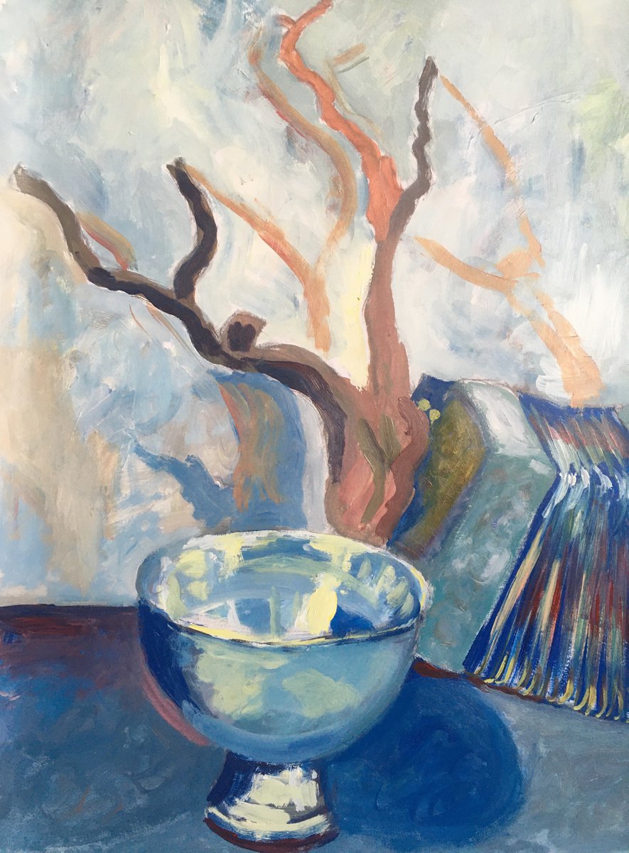 still-life with bowl, brach and accordion by Ren Goorman