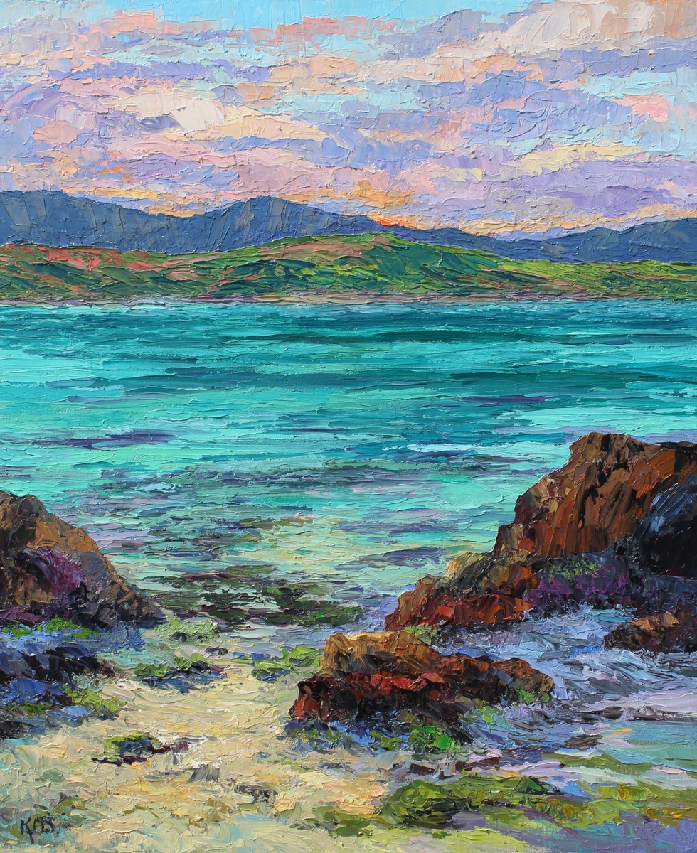 Impressionistic Landscape Oil Painting By Kristen Olson Stone, 20 X 24", Kailua Escape, Original Artwork