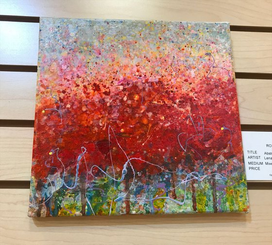 Abstract Poppy Field   #3  10 "X 10" X 0.5"  by @OLenaArt