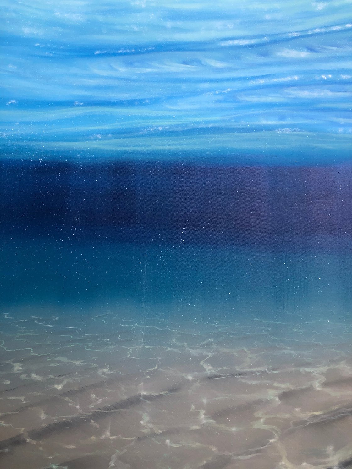 Underwater Blues Oil painting by Eva Volf | Artfinder Underwater Blues Oil painting by Eva Volf | Artfinder