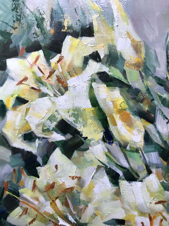 Yellow flowers. 3. one of a kind, handmade artwork, original painting.