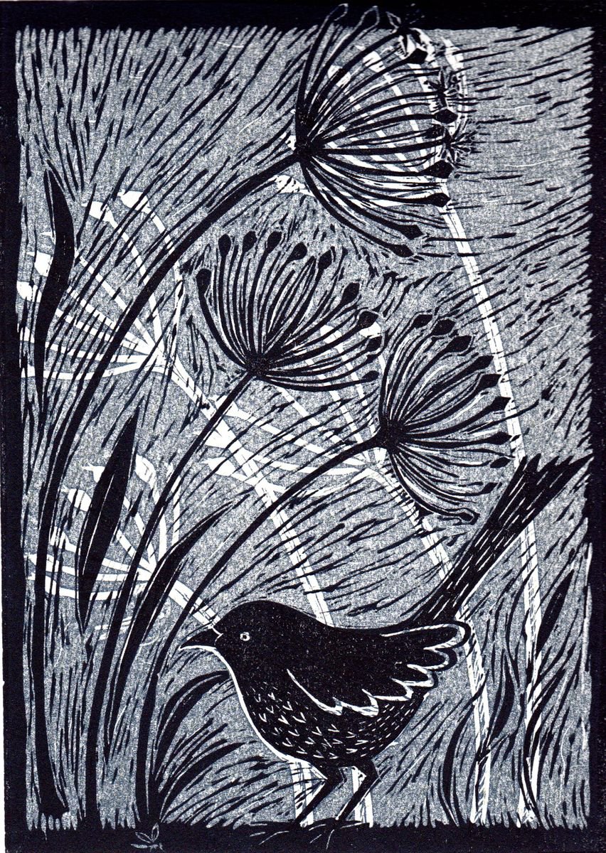 Bird with Alliums III by Mary Hick