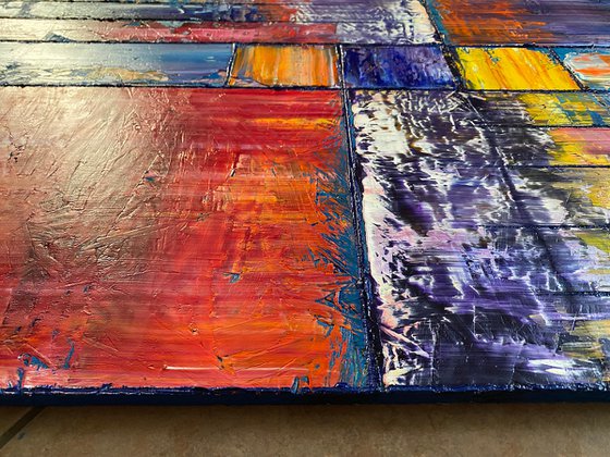 "Candy Striper" - Original PMS Oil Painting On Reclaimed Wood - 48 x 26.5 inches