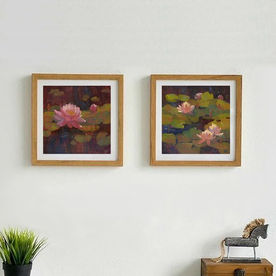 Water Lily Diptych