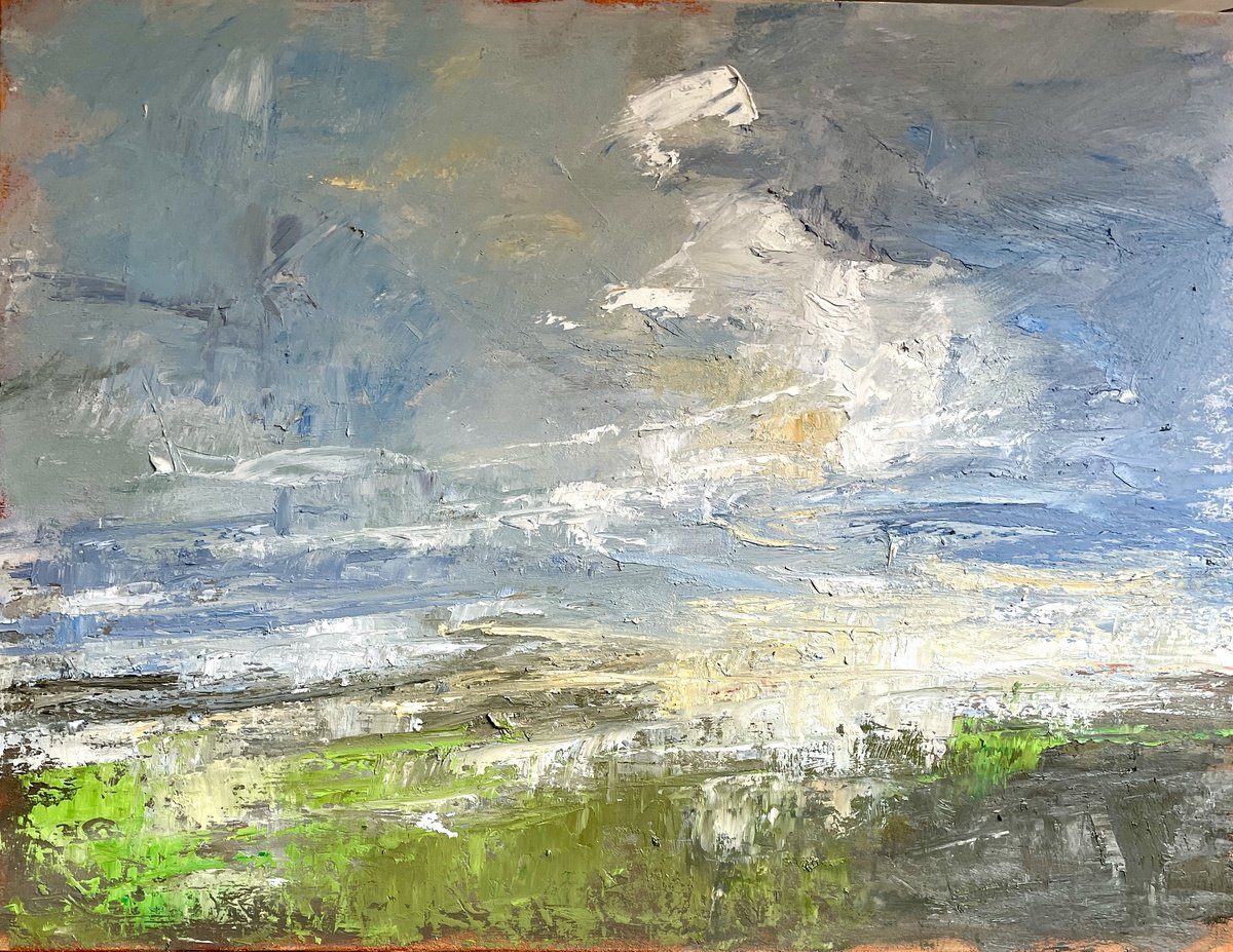 Impressionistic Landscape Oil Painting By Sherry Edmondson, 31 X 24", Bursting Into Life, Original Artwork