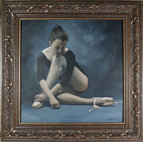 Dancer in Blue. Ballet Painting