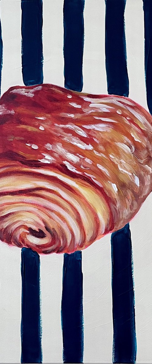 Vintage Striped Pain Au Chocolate by Dal Kaur