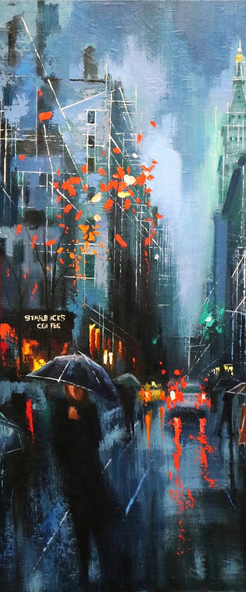 Blue Evening in Mid Manhattan by Chin H Shin