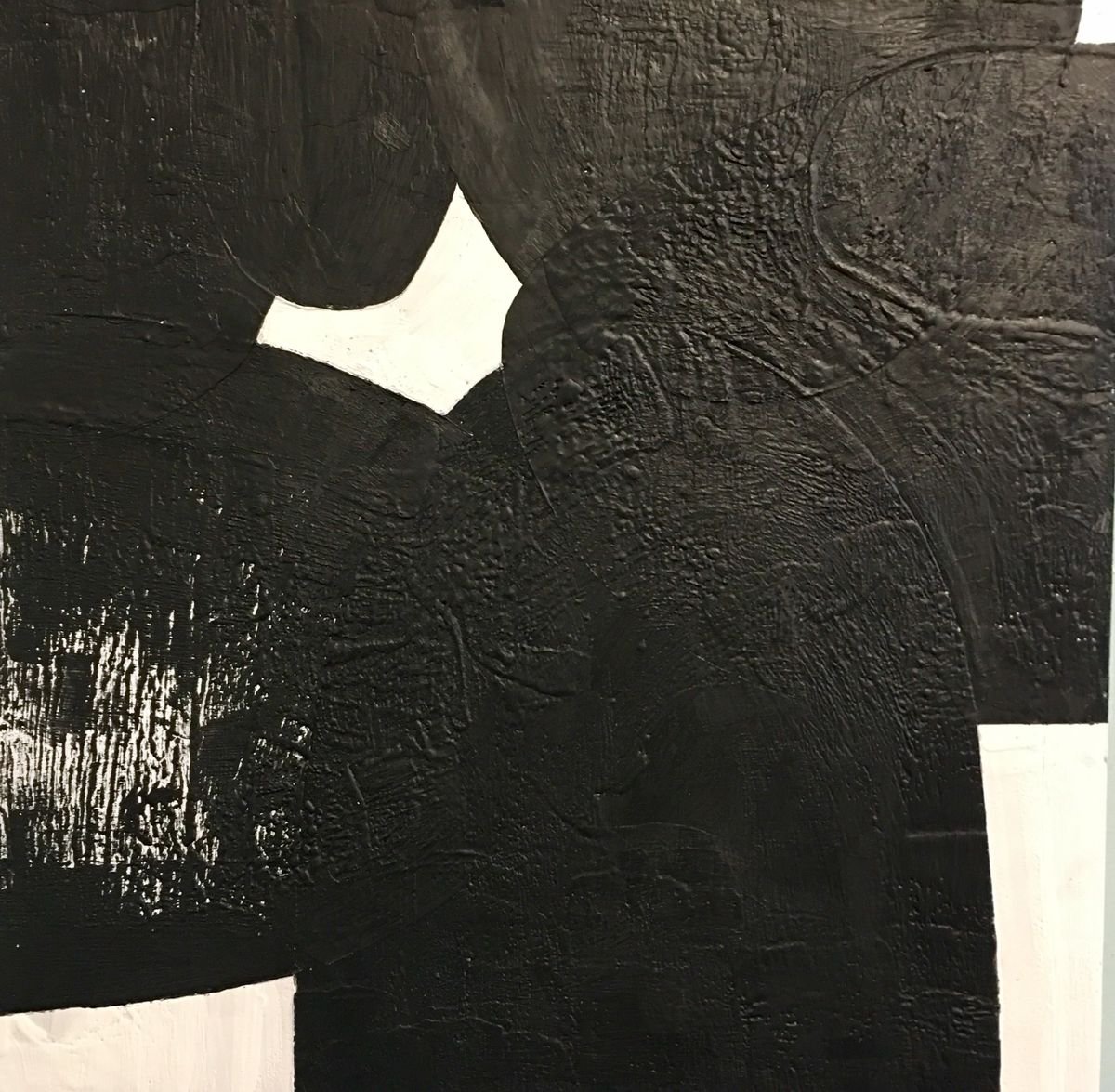 Songs Series Encaustic Paintings, Black and White The Wild Kindness by Domenica Brockman