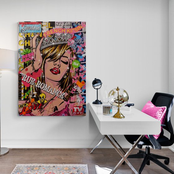 Candy Princess 140cm x 100cm Beauty Queen Textured Urban Pop Art