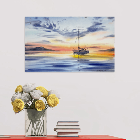 Yachts at sunset #7