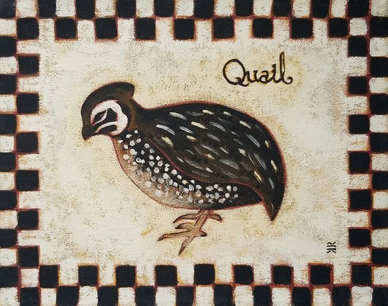 Quail with Checkerboard