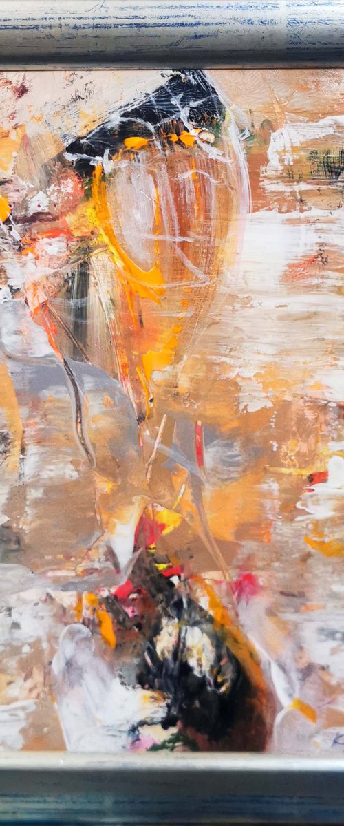 Framed fascinating abstract still life 3.07.2022 on cardboard offer KLOSKA by Kloska Ovidiu