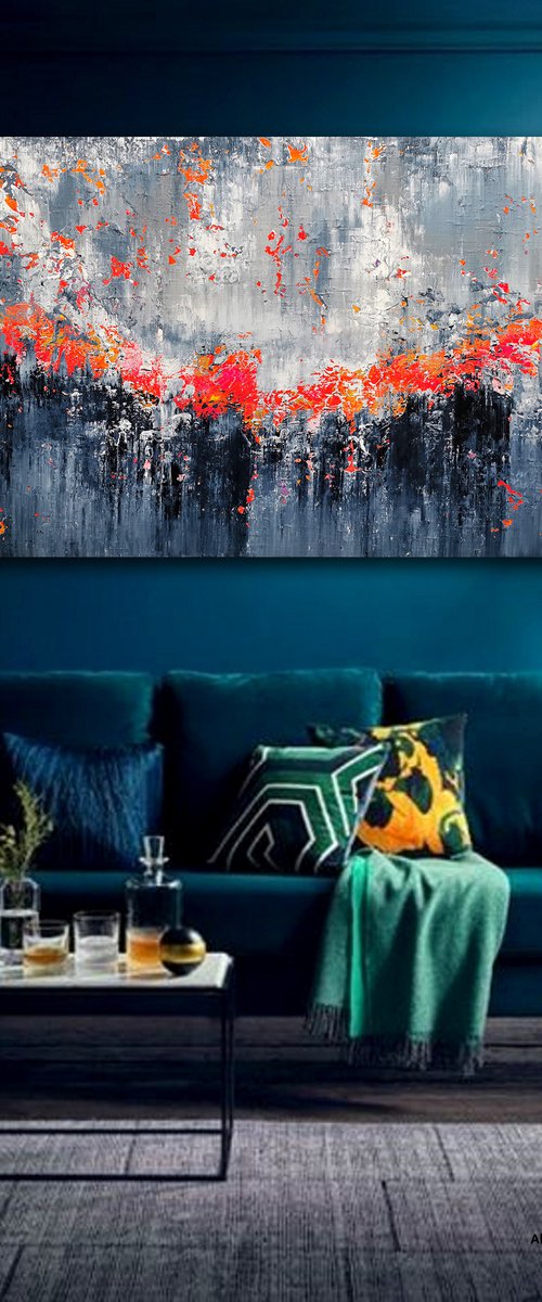 150x100cm. / abstract painting / Abstract 1256 by Alex Senchenko