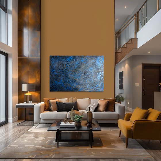 Blue waves 80x120x2 cm