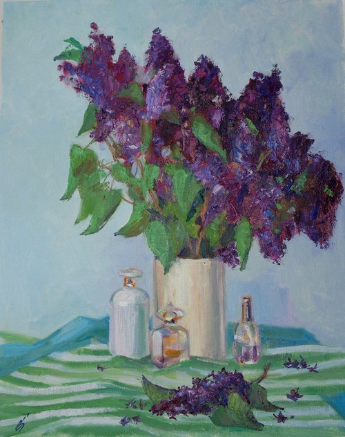 Still life with lilac by Elena Sanina
