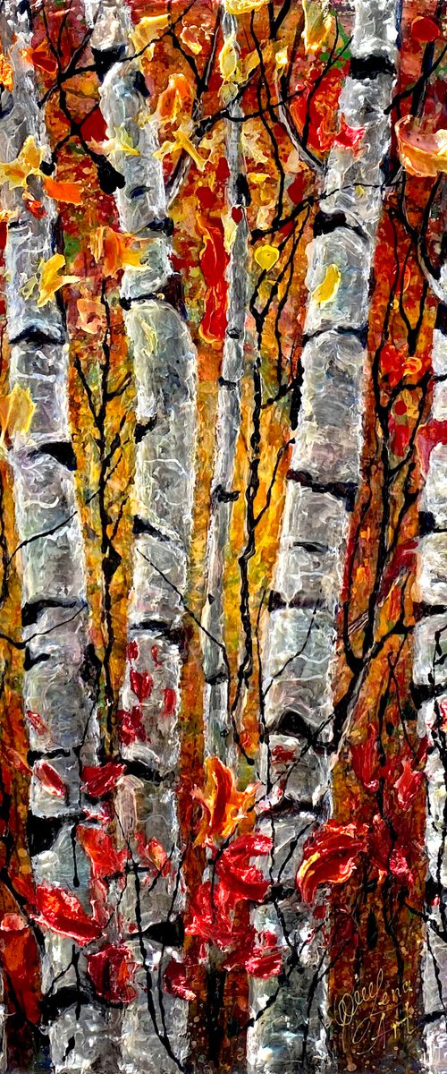 Birch, AspenTrees by Lena Owens at OLena Art