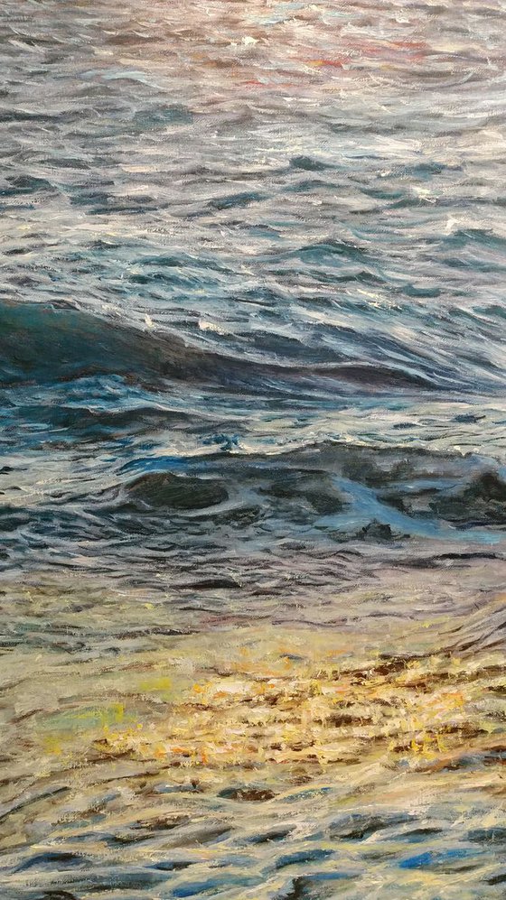 Tender Wave - seascape sunset painting