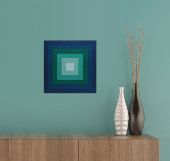 Concentric Squares - Blue Green