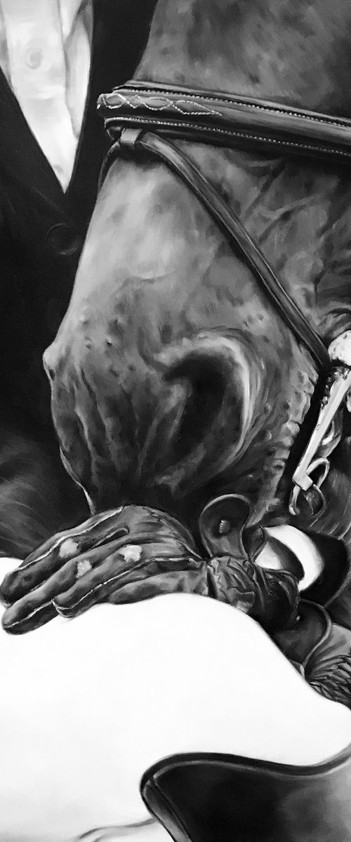 Stylish oil painting with horse 60*80 cm by Irina Ivlieva
