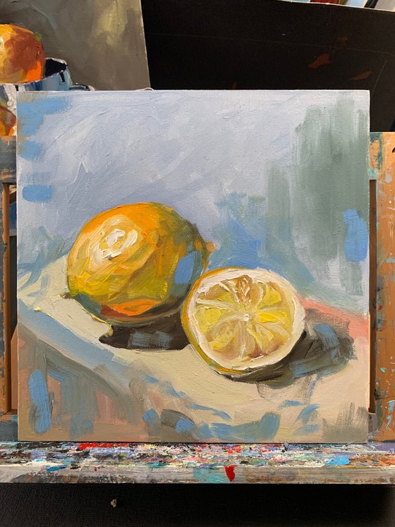 Lemons. #3. Still life, 25x25cm