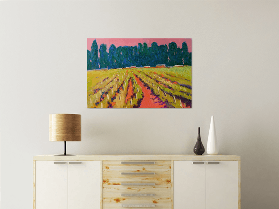 Blue Poplars and Vineyards