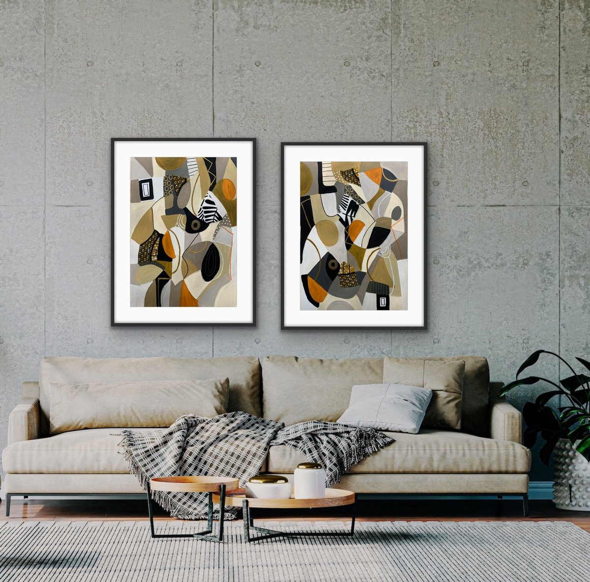 Golden Expression (Diptych) by Rashna Hackett