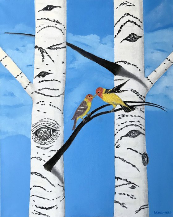 WESTERN TANAGER PAIR