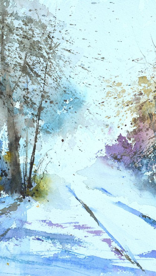 Path to light watercolor by Pol Henry Ledent