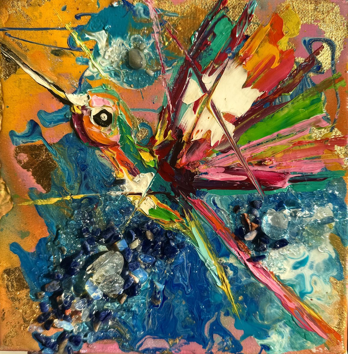Expressive Painting , Kyanite By Lina Redford, 8 X 8, Artwork For Sale On Artfinder
