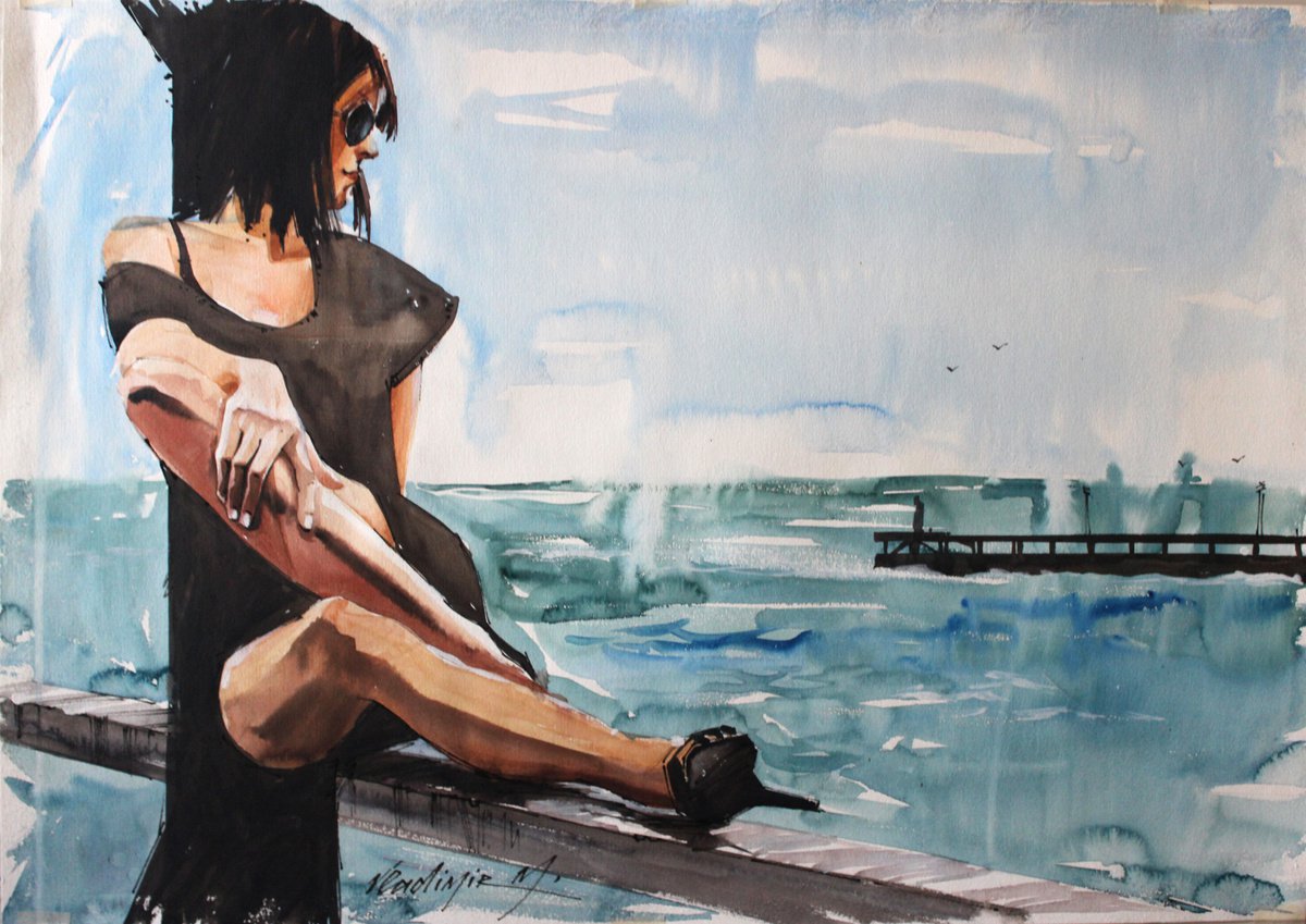 Landscape Watercolour By Volodymyr Melnychuk, 23 X 17", Cote D