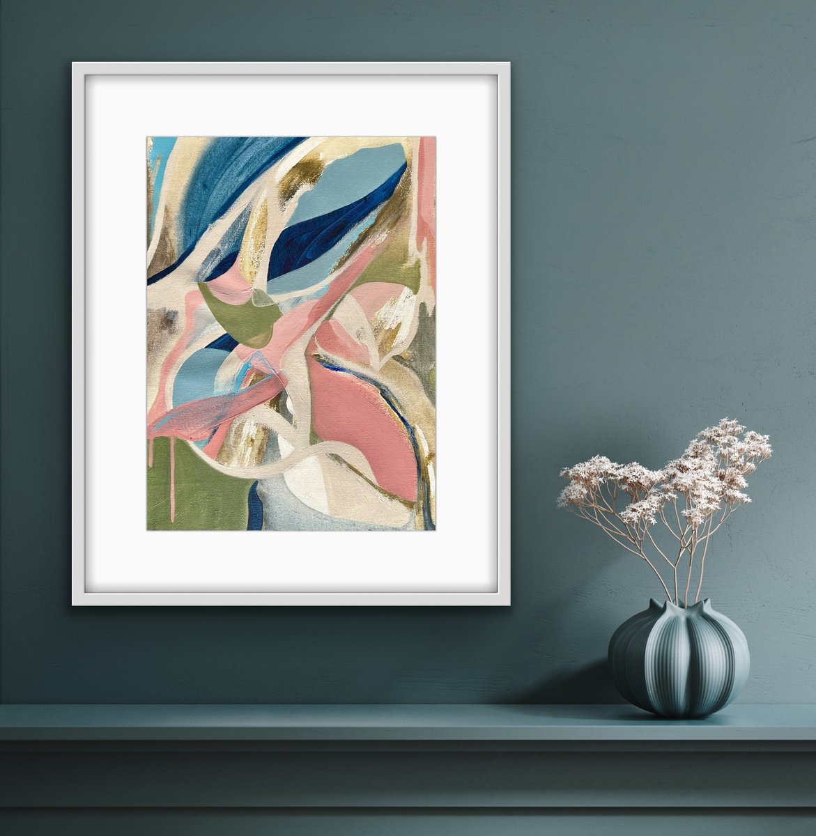 Abstract Acrylic Painting By Yulia Lazorenko, 14 X 18", Spring Vibes #2, Original Artwork