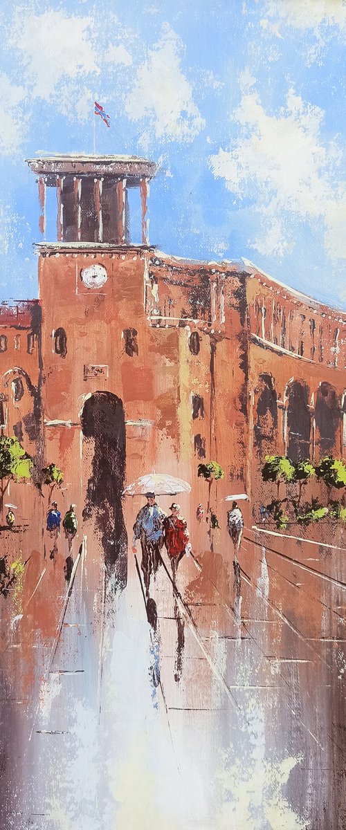 Cityscape - Yerevan -Republic Square (45x65cm, oil painting, ready to hang) by Aram Movsisyan
