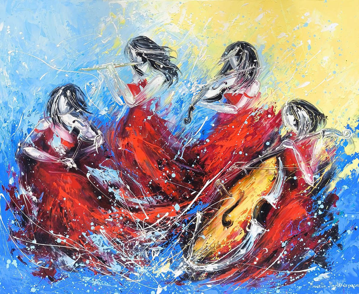 Abstract Portrait Oil Painting By Marieta Martirosyan, 39 X 31", Women