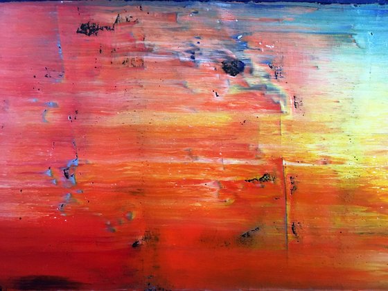 "Meant To Be" - Save $600 As A Series - Original Extra Large PMS Abstract Triptych Oil Paintings On Canvas and Wood - 60" x 44"