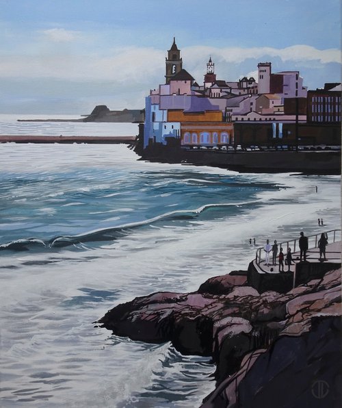 Early Evening Sitges Seafront by Joseph Lynch