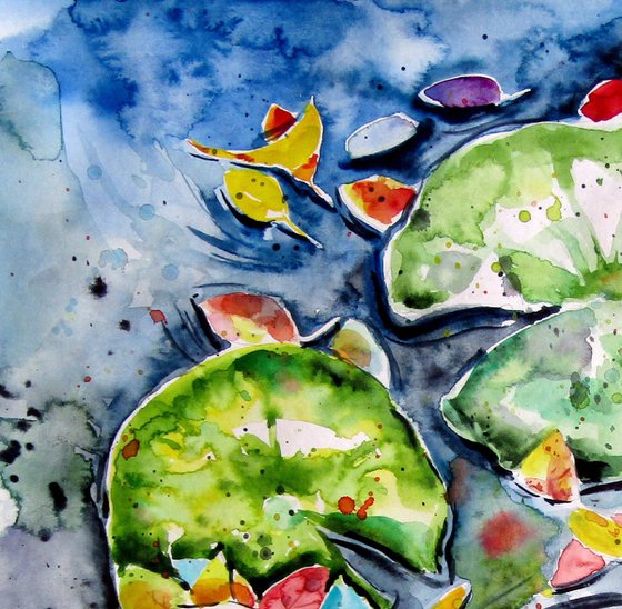 Fall and water lilies