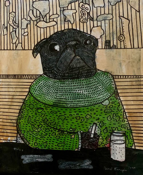 What do you do while home alone? #5  (pug series) by Pavel Kuragin