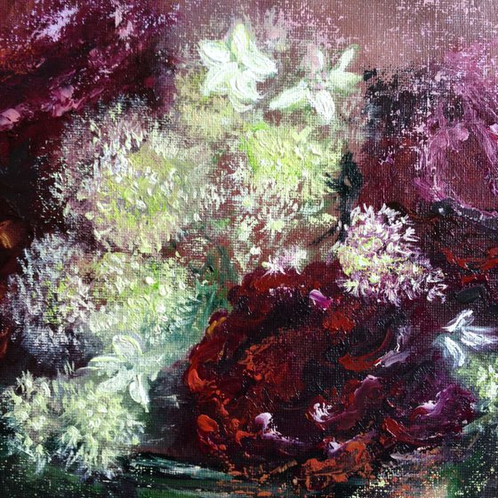 The Rose Bowl   Impressionist Flowers / Still Life Christmas