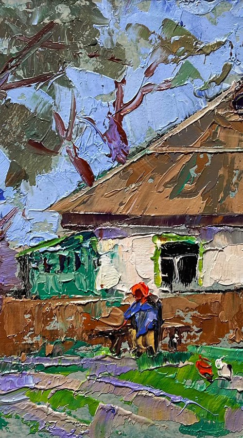 Grandma is sitting on a bench by Kalenyuk Alex