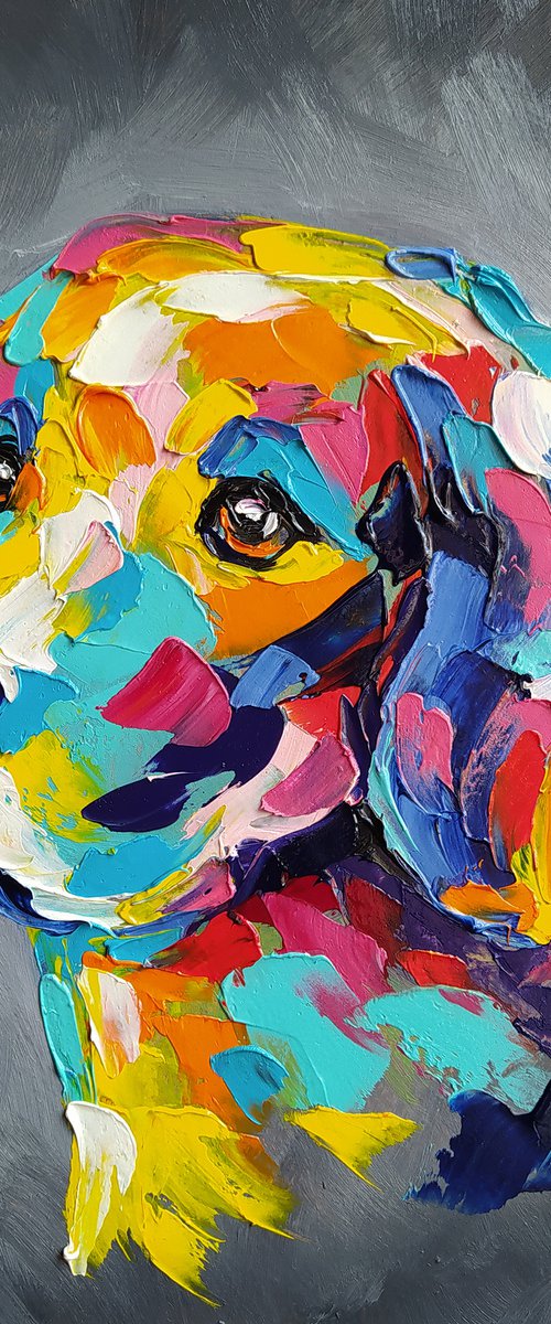 My lovely labrador - funny pet, labrador, labrador dog, labrador face, pet oil painting, dog, dog face, dog oil painting, by Anastasia Kozorez