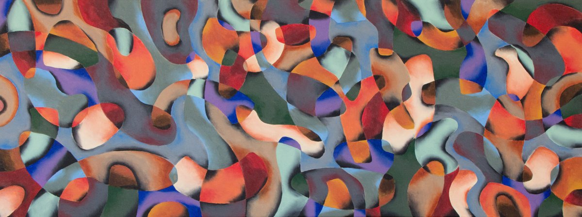 Abstract Acrylic Painting By Stefan Fierros, 31 X 12", Synthesis - 6, Original Artwork