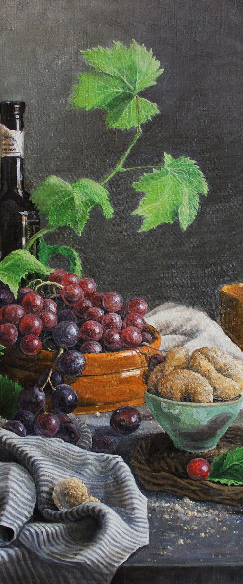 Still life with grapes by Linar Ganeev