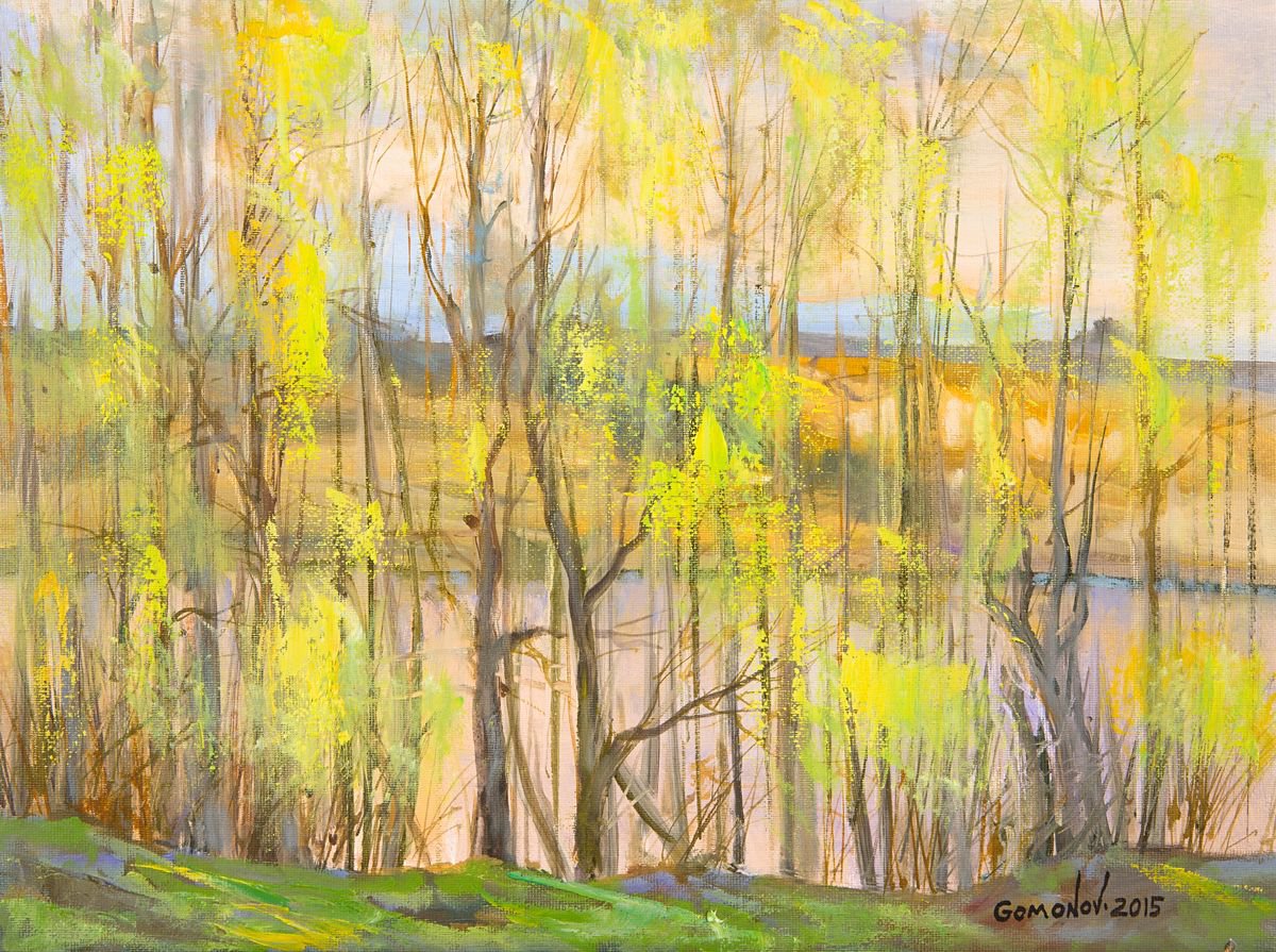 Spring Day on the River Oka by Leanid Homanav