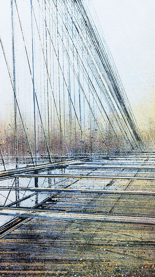 New York. The Brooklyn Bridge At Twilight by Marc Todd
